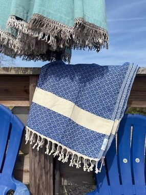 Crab Trap Rag Blue — Salt Rag™ Sand-Resistant Turkish Beach Towel